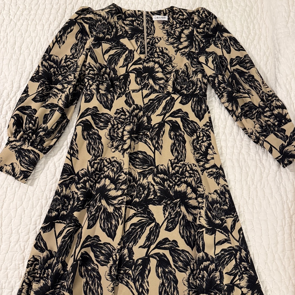 Calvin Klein Floral Long Sleeve Dress